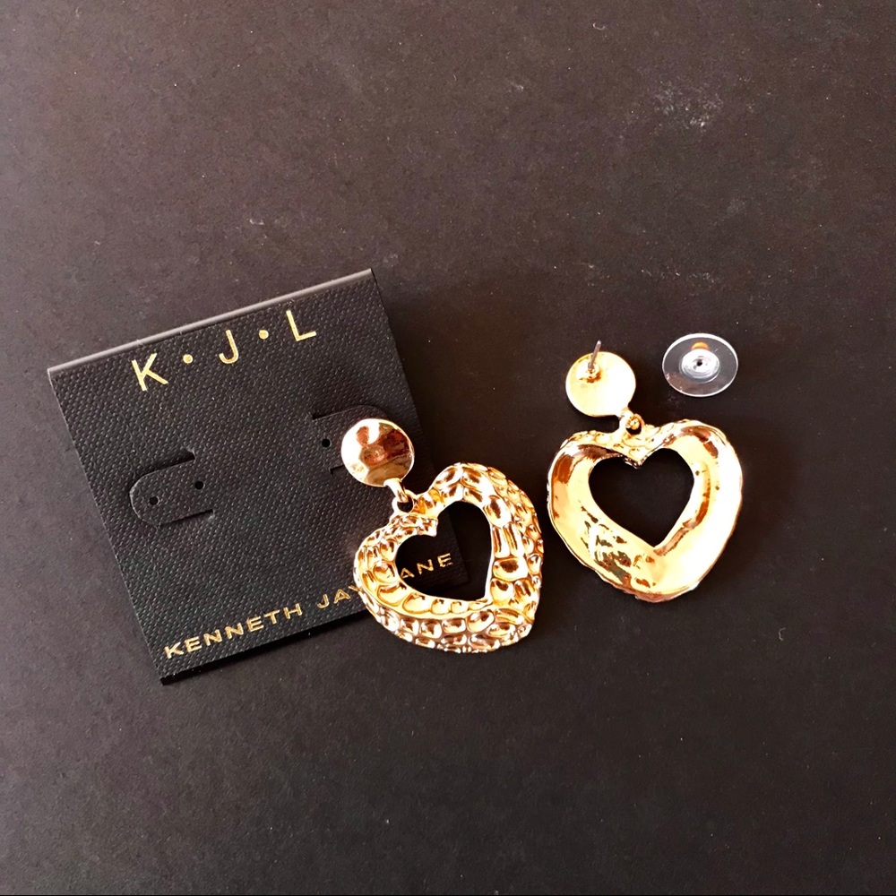 LAST PAIR NEW KENNETH JAY LANE OPEN HEART EARRINGS - Picture 6 of 7
